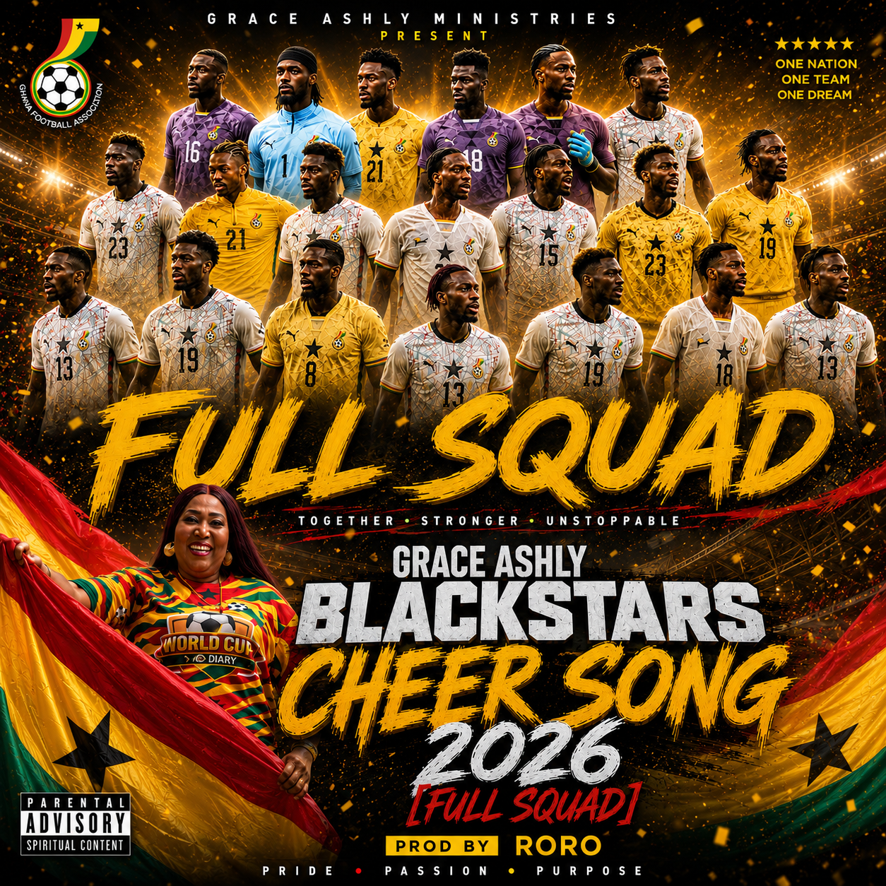 GRACE ASHLY DROPS "FULL SQUAD" REMIX OF THE BLACK STARS CHEER SONG 2026