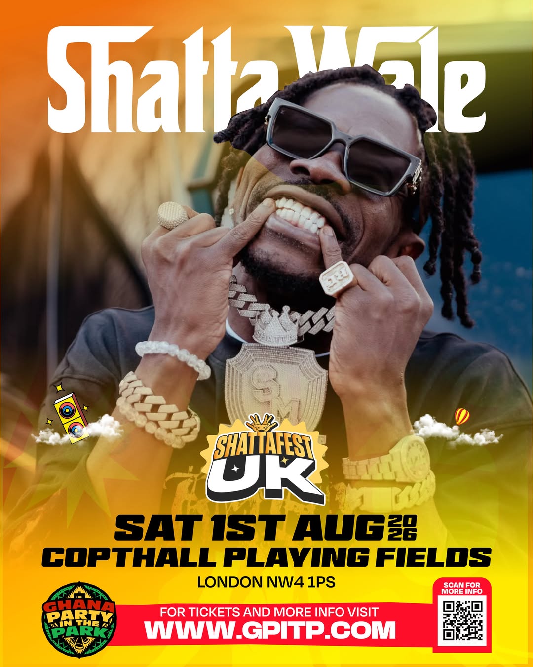 GHANA PARTY IN THE PARK x SHATTAFEST UK EDITION: SHATTA WALE TO HEADLINE ON AUGUST 1 IN LONDON